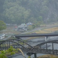 旧小渋橋と中央構造線博物館